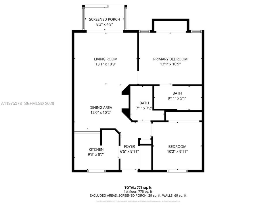 На продажу: $174,900 (2 спален, 2 ванн, 768 Квадратных фут)