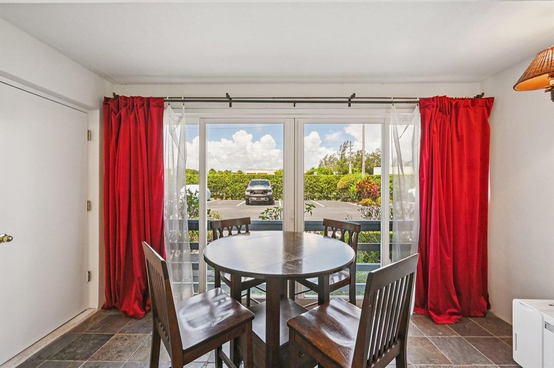 Dining nook with garden view