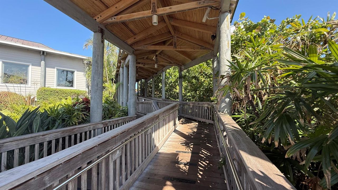 Shaded boardwalk & ramp access