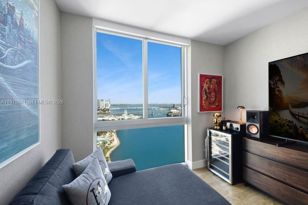 2nd Bedroom - Movie Room with North East Ocean and Bayfront Park and Ocean Views