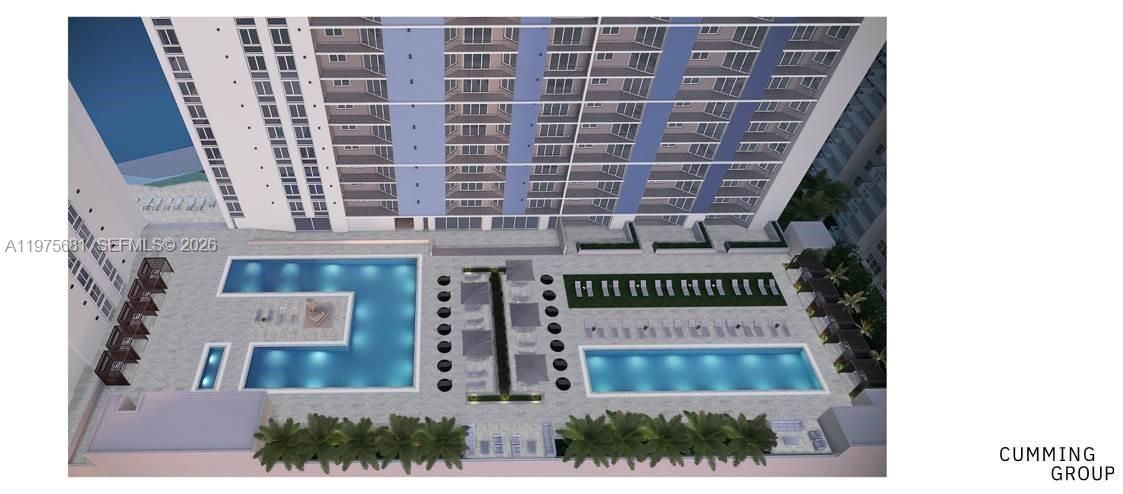 One Miami New Pool Rendering - Opening Spring 2026