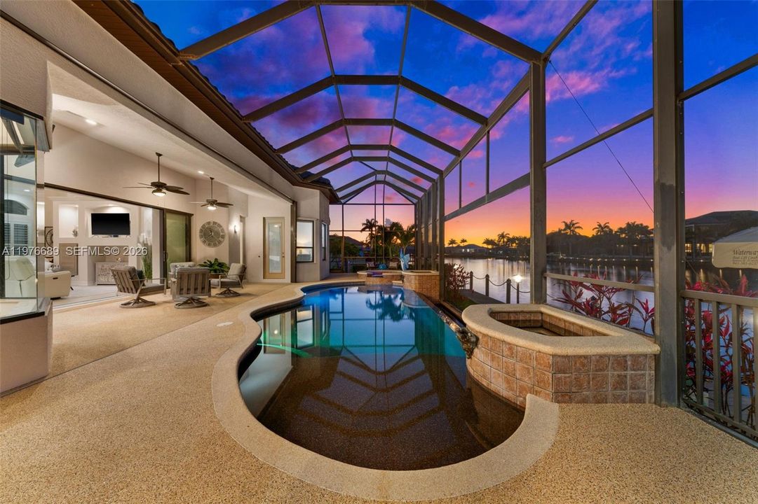 Heated, saltwater pool