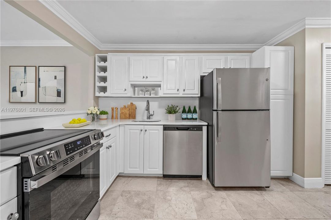 Kitchen with new stainless appliances