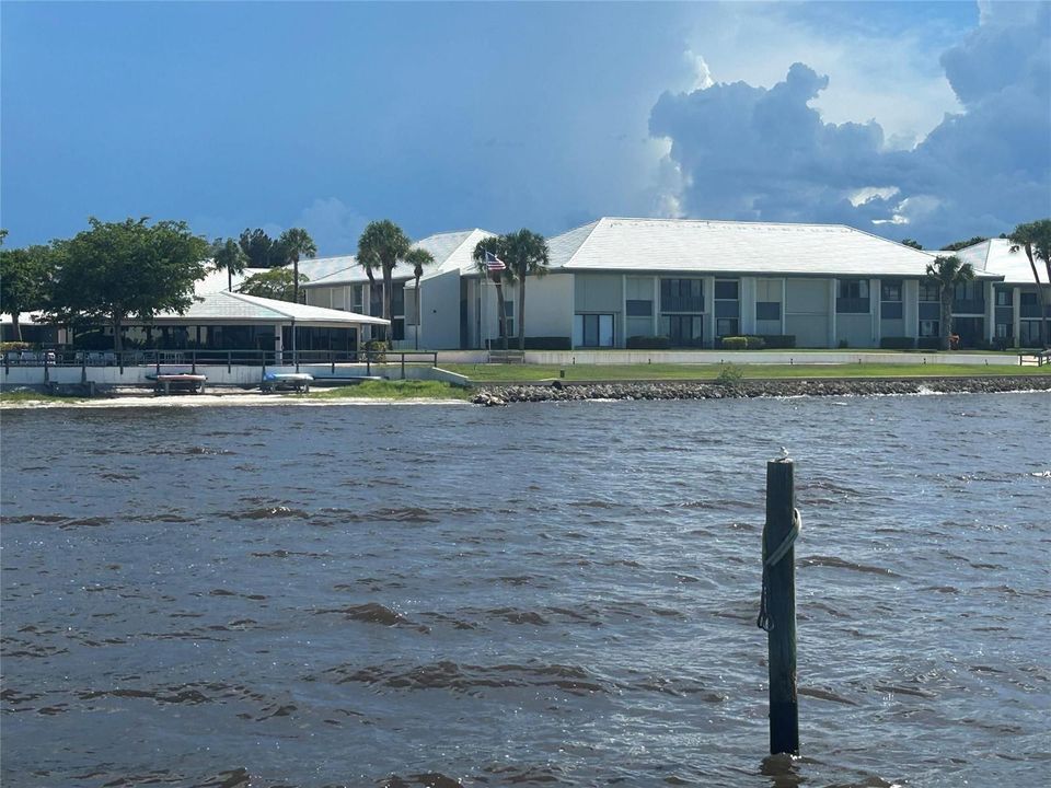 Condo seen from the Pier/ Dock