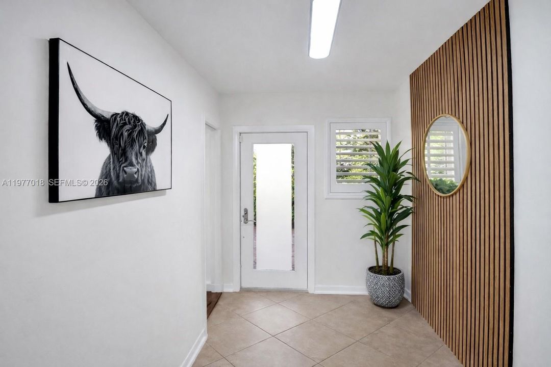 Front door, hurricane impact.
