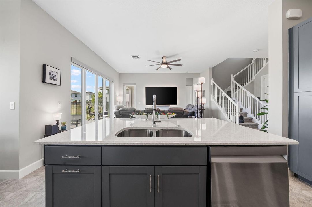 Kitchen-Looking Into Family Room