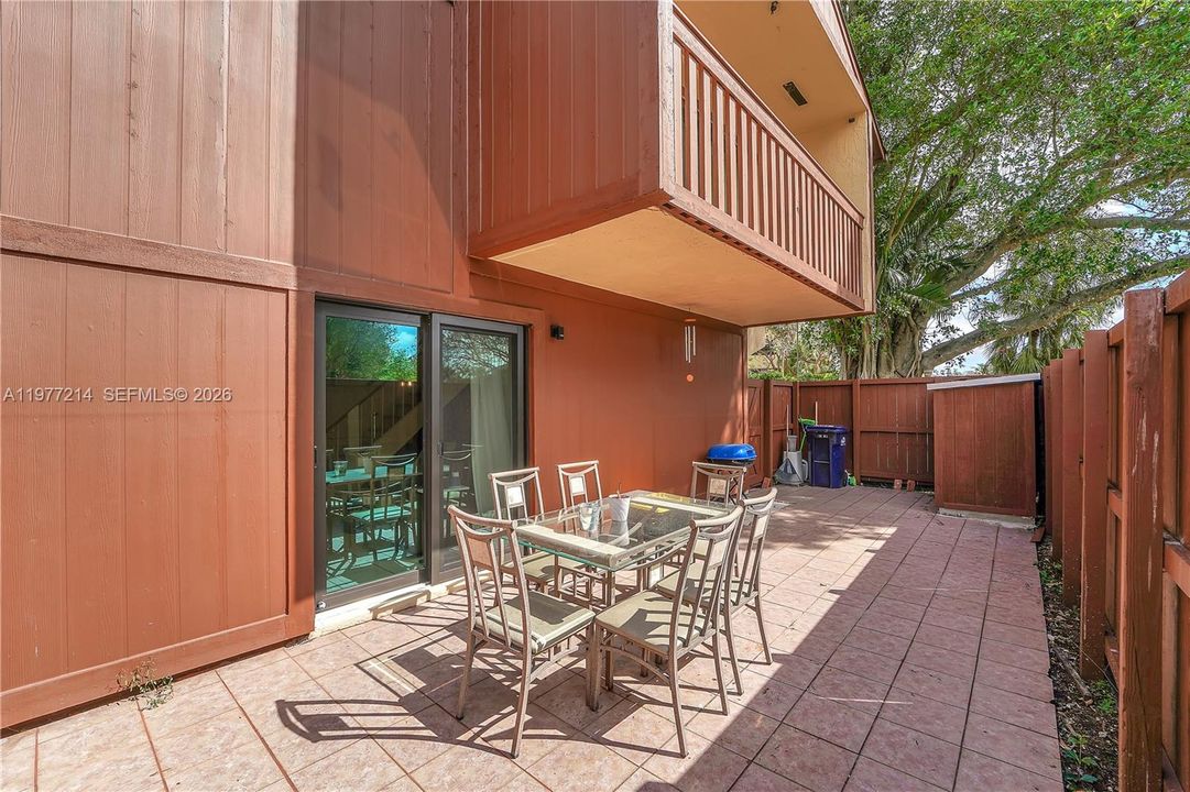 Larger Patio, with Storage Shed, off the Living Area