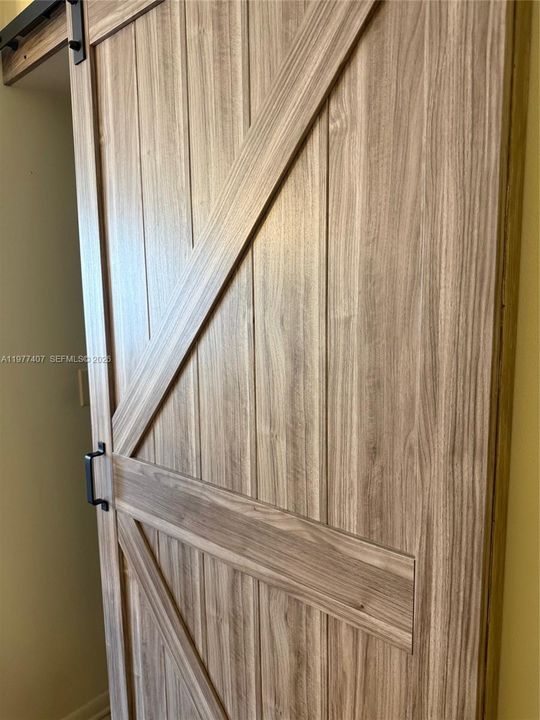 MASTER BATH WOOD BARN SLIDING DOOR