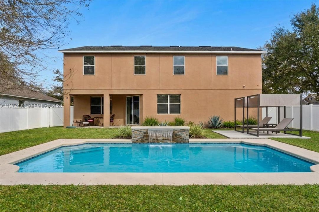 Virtual rendering for illustrative purposes only. Pool and cabana are not currently installed. Buyers should verify feasibility, permits, and zoning requirements for any improvements.