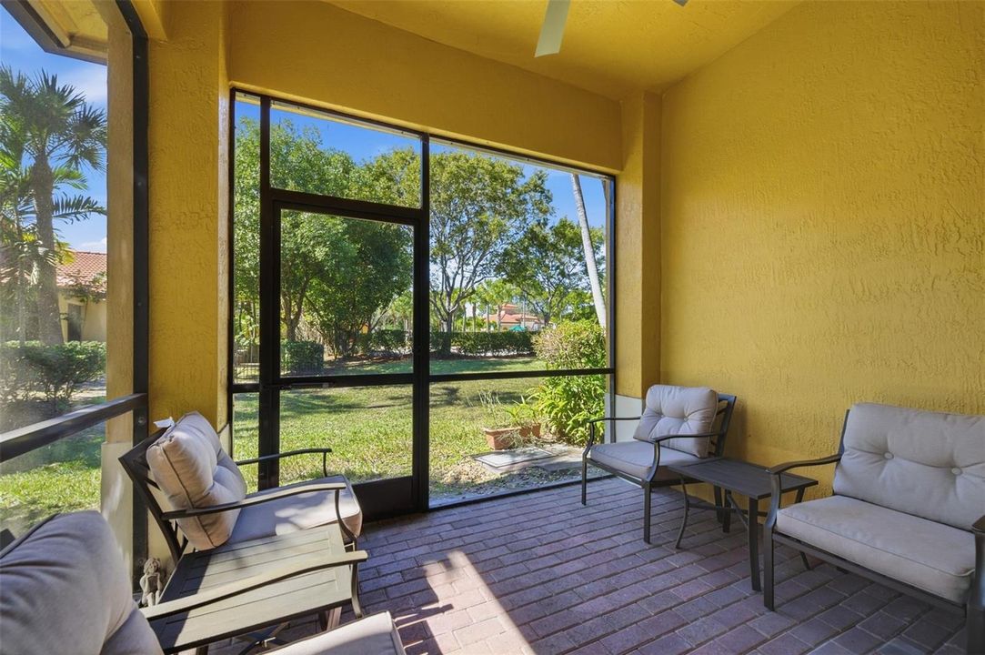 Patio facing garden