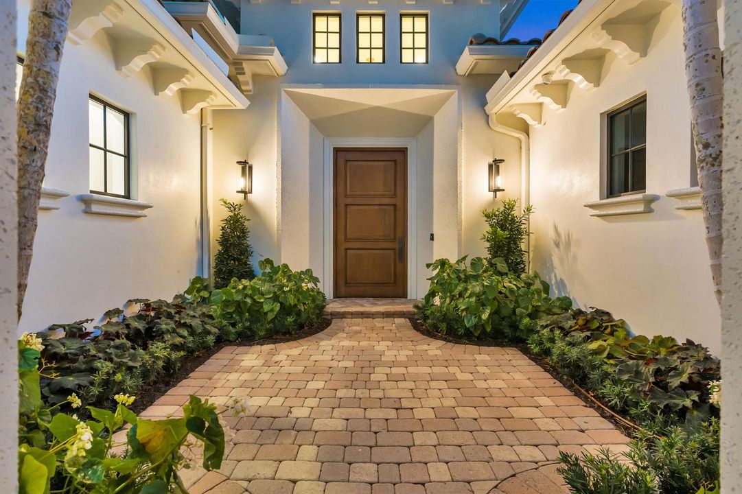 Front door twilight