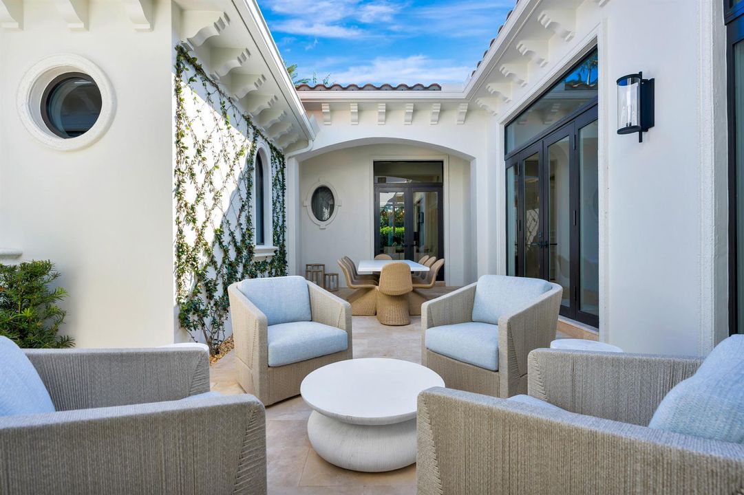Interior courtyard sitting area