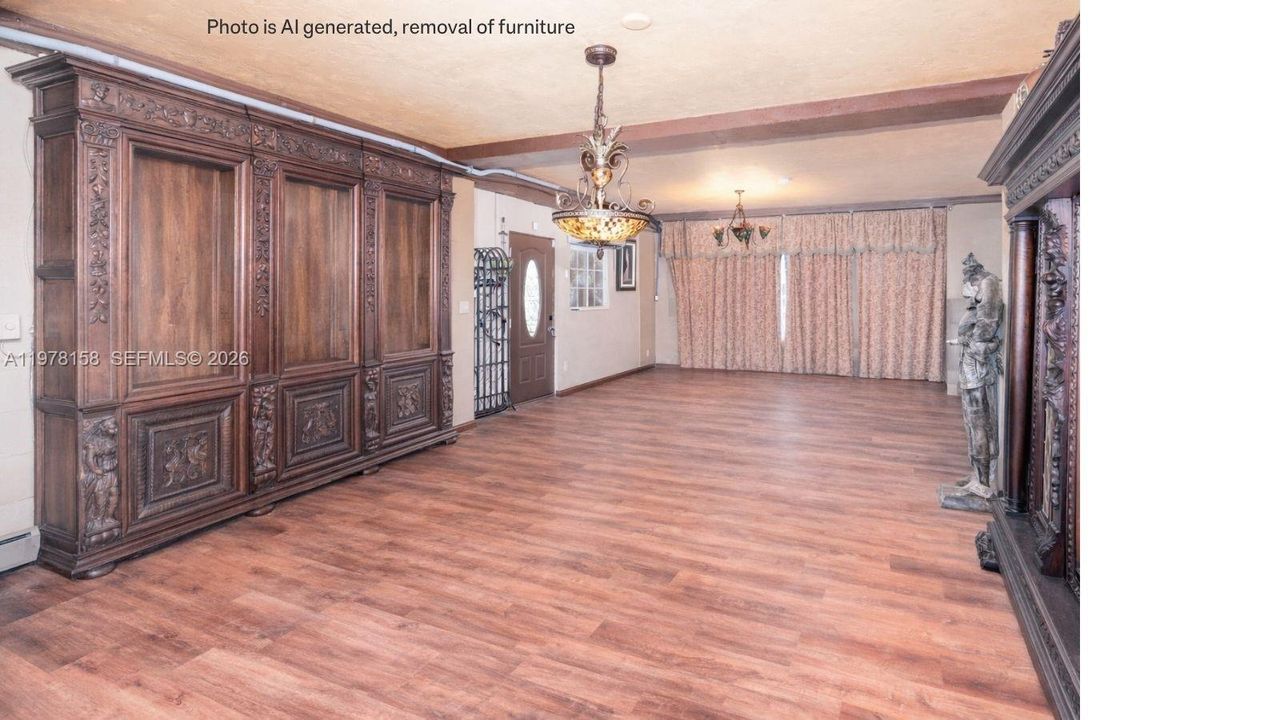AI removal of furniture Dining Area