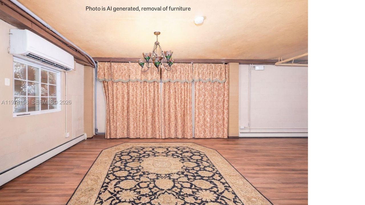 AI removal of furniture living room