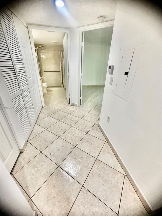 HALLWAY SEEN HERE WITH MAIN BATHROOM & FIRDT BEDROOM DOORS OPEN