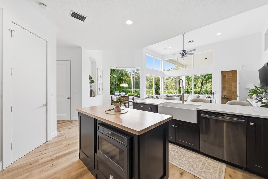 Kitchen Opens to Family Room