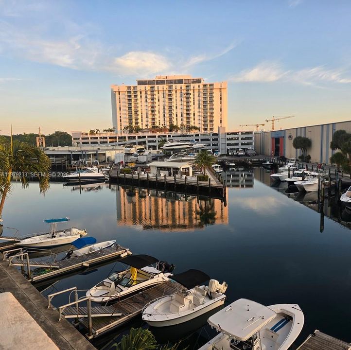 Balcony view of full service marina