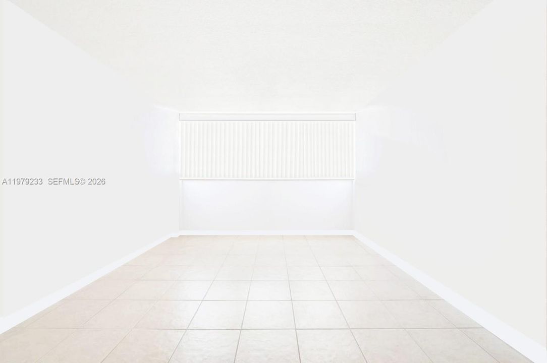 Large bedroom with new vertical blinds