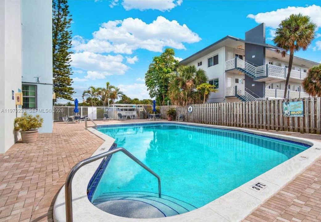 Large heated pool