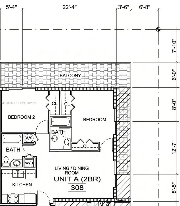 Active With Contract: $300,000 (2 beds, 2 baths, 698 Square Feet)