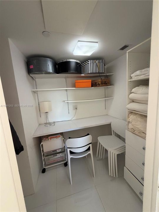 walk-in closet and office connected to Bedroom 2