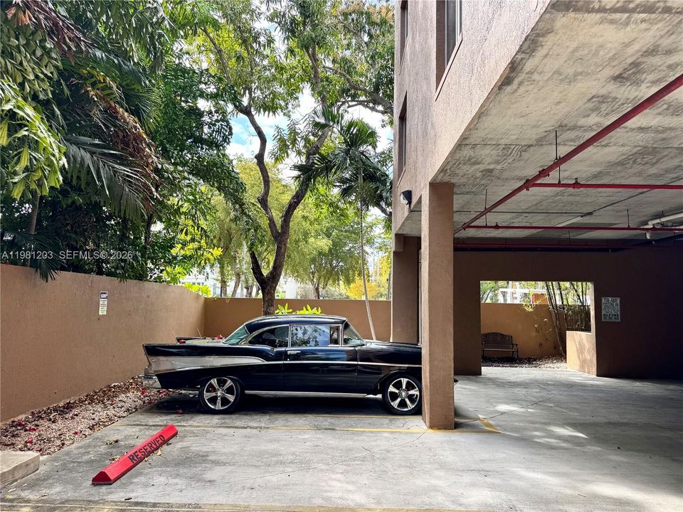 Outside and secure guest parking available plus 1 assigned covered garage space included.