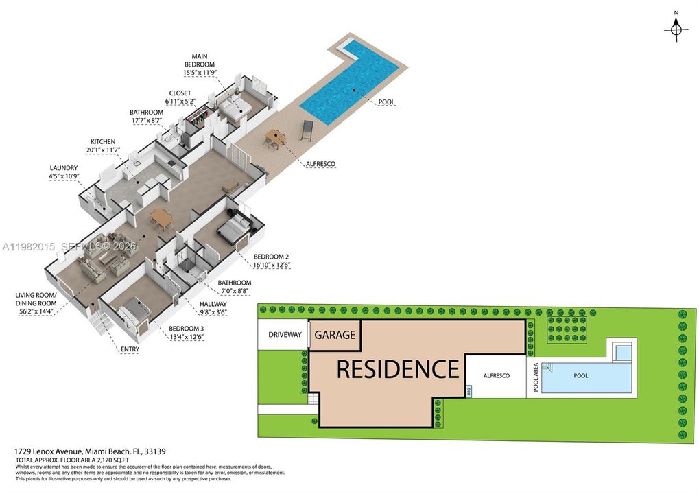 Activo con contrato: $2,795,000 (3 camas, 2 baños, 2170 Pies cuadrados)