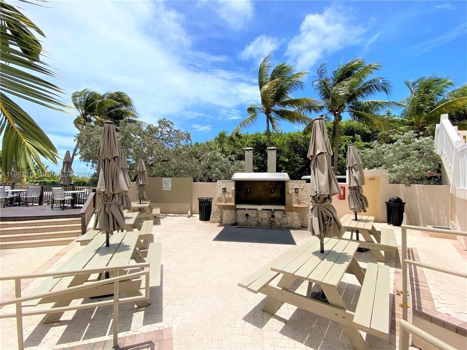 BBQ Area - Deck - Tables and Umbrellas