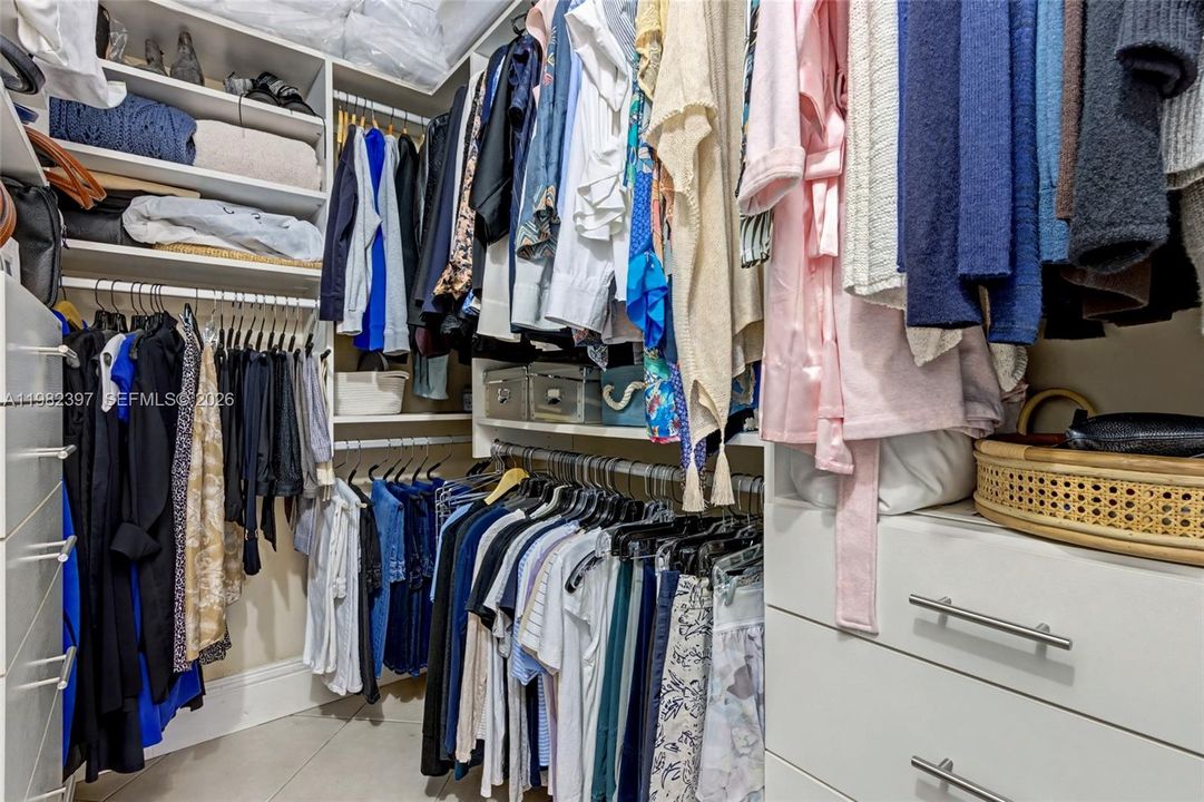 Walk in primary Closet