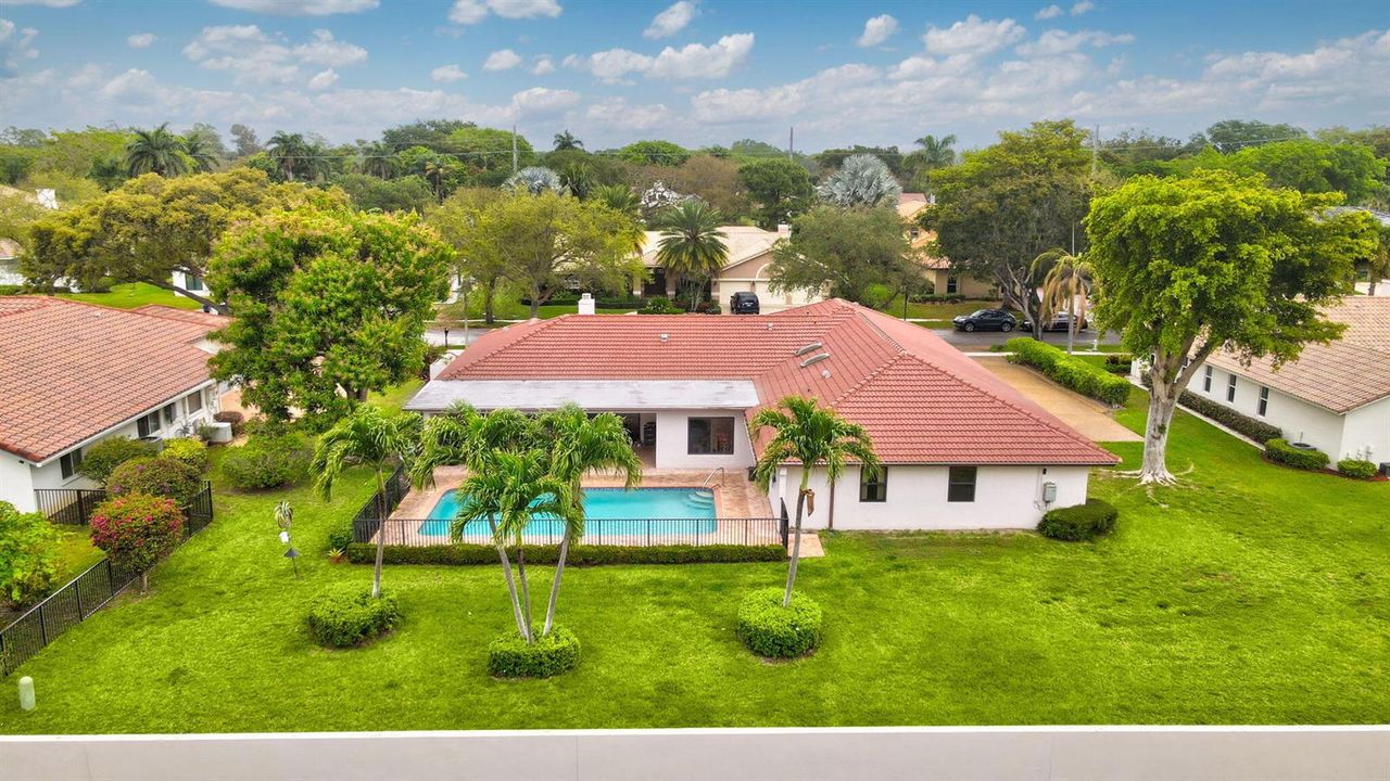 Backyard aerial shot