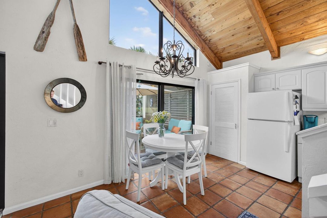 Kitchen with vaulted ceiling