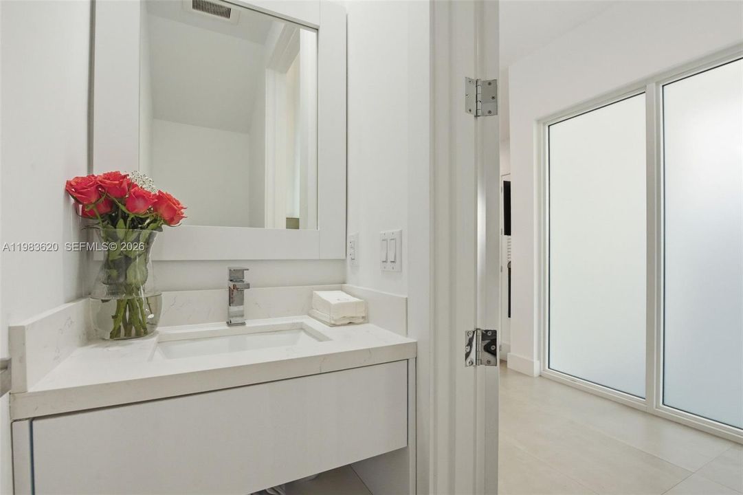 First floor powder room