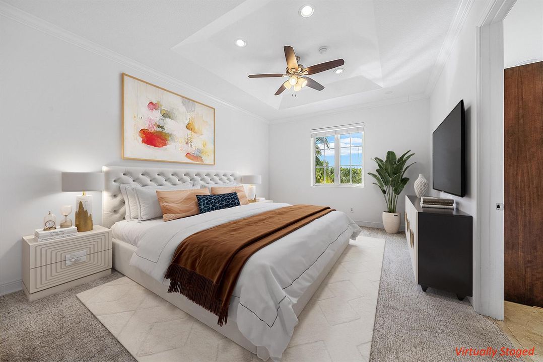 Virtually Staged Master Bedroom