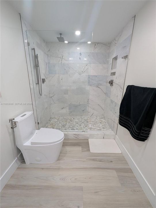 Master bath with walk-in rain shower