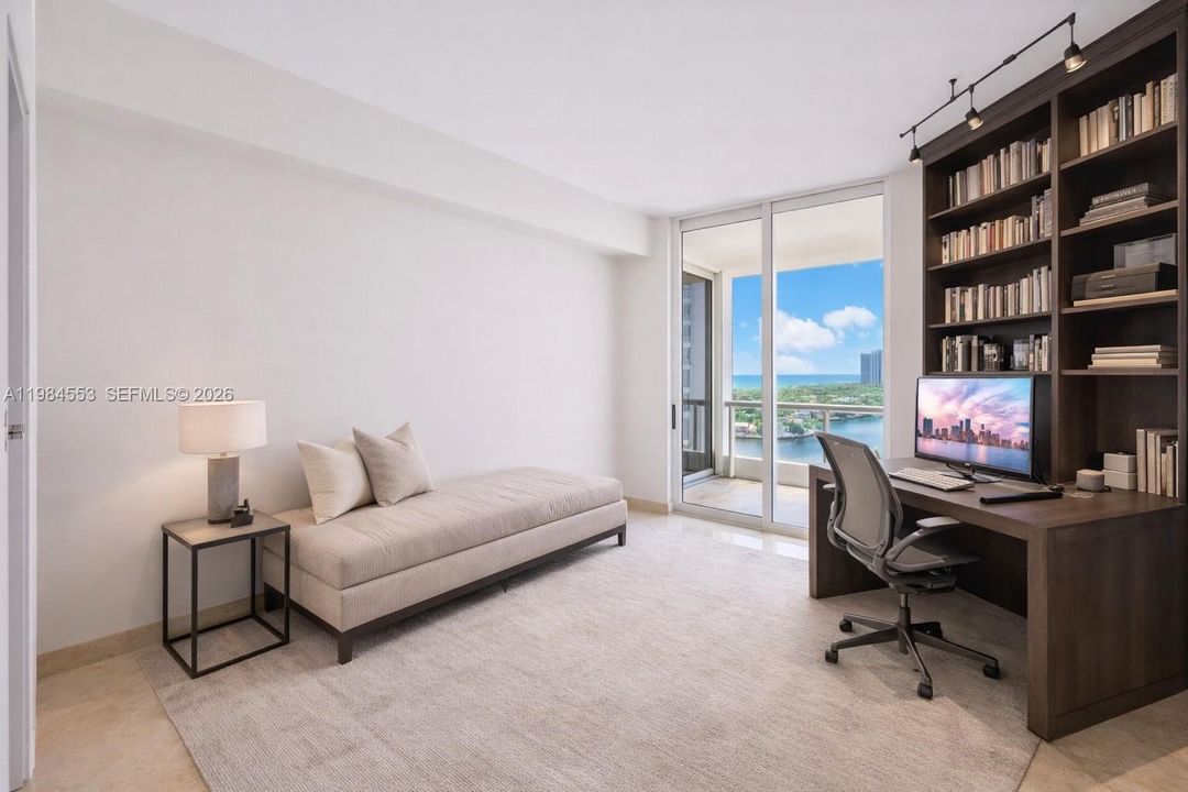 This image has been virtually staged to showcase how the space can look with modern furniture