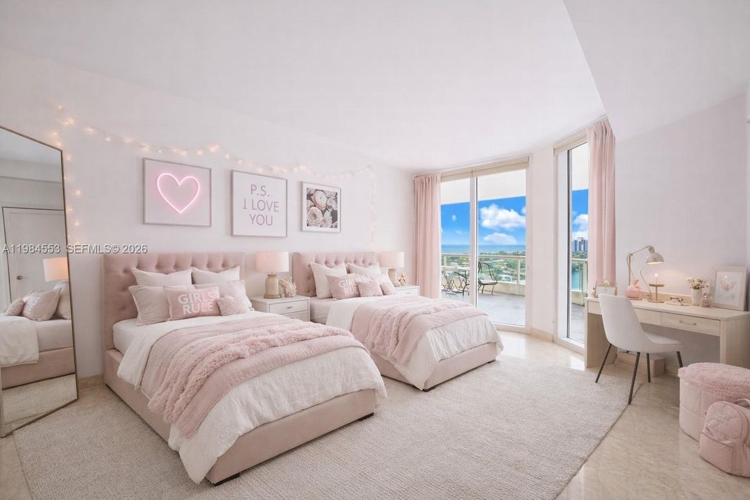 This image has been virtually staged to showcase how the space can look with modern furniture