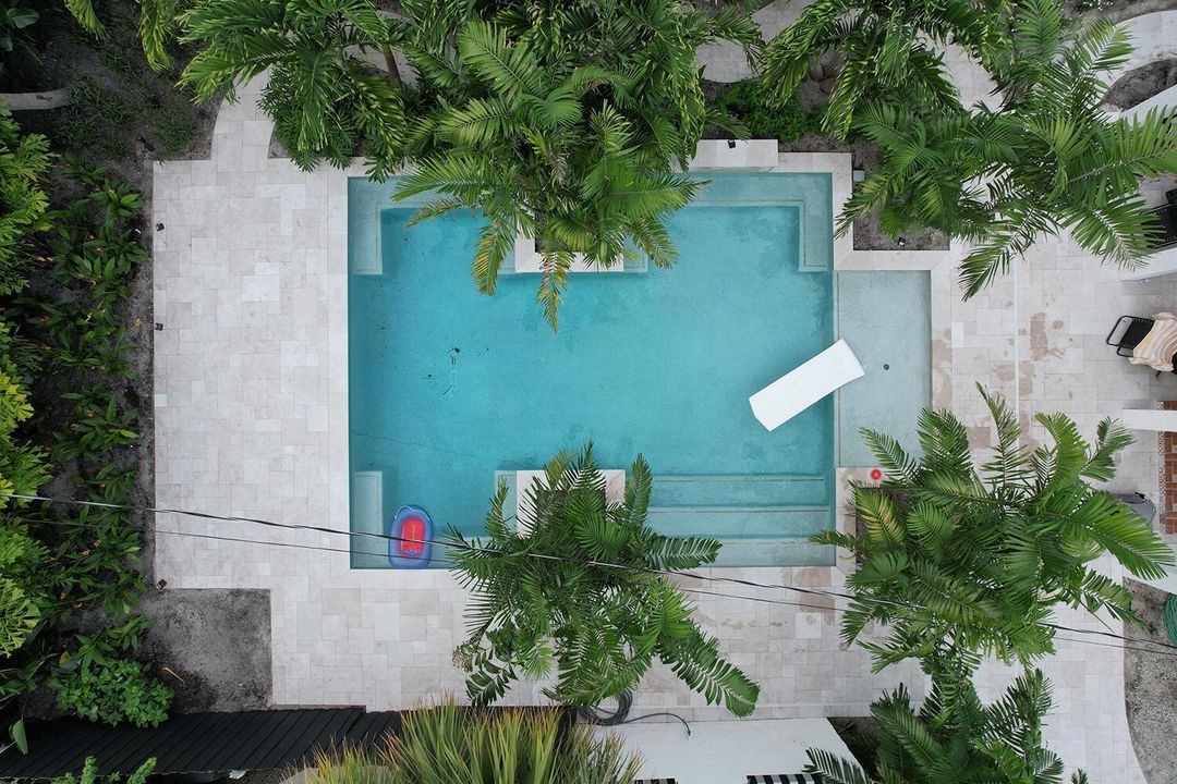 Pool area from above