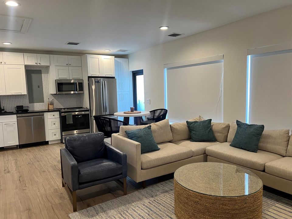 Studio living room and kitchen