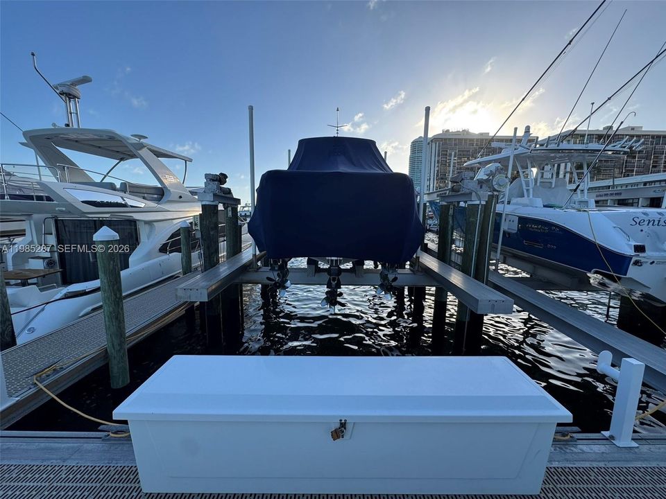 51-Foot x 18 Beam Boat Slip with 40,000 Pound Neptune Boat Lift.