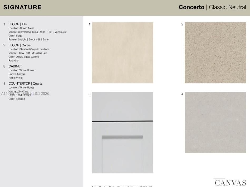 6730 Equinox Lane design selections. Home is currently under construction and selections are subject to change.