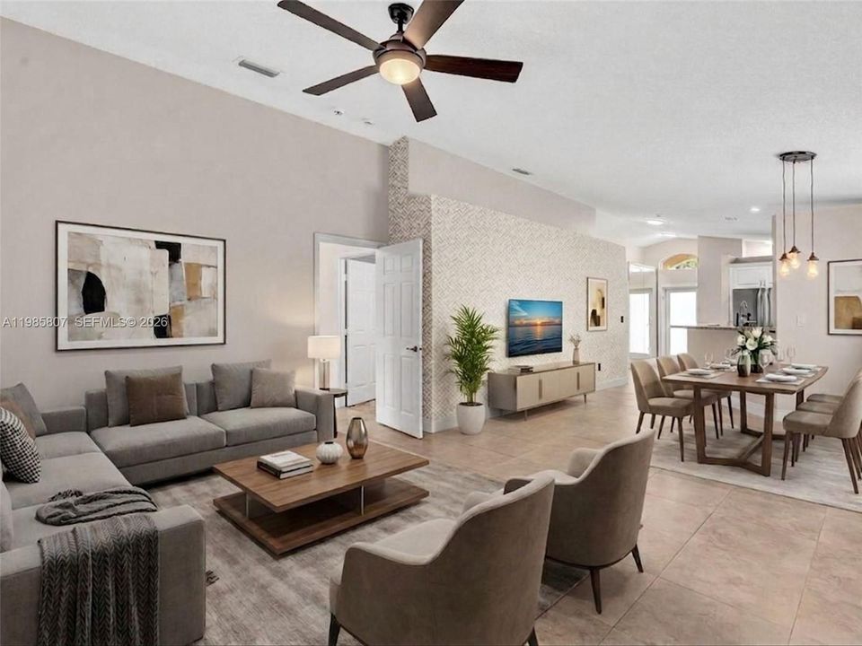 Living room w/virtual staging