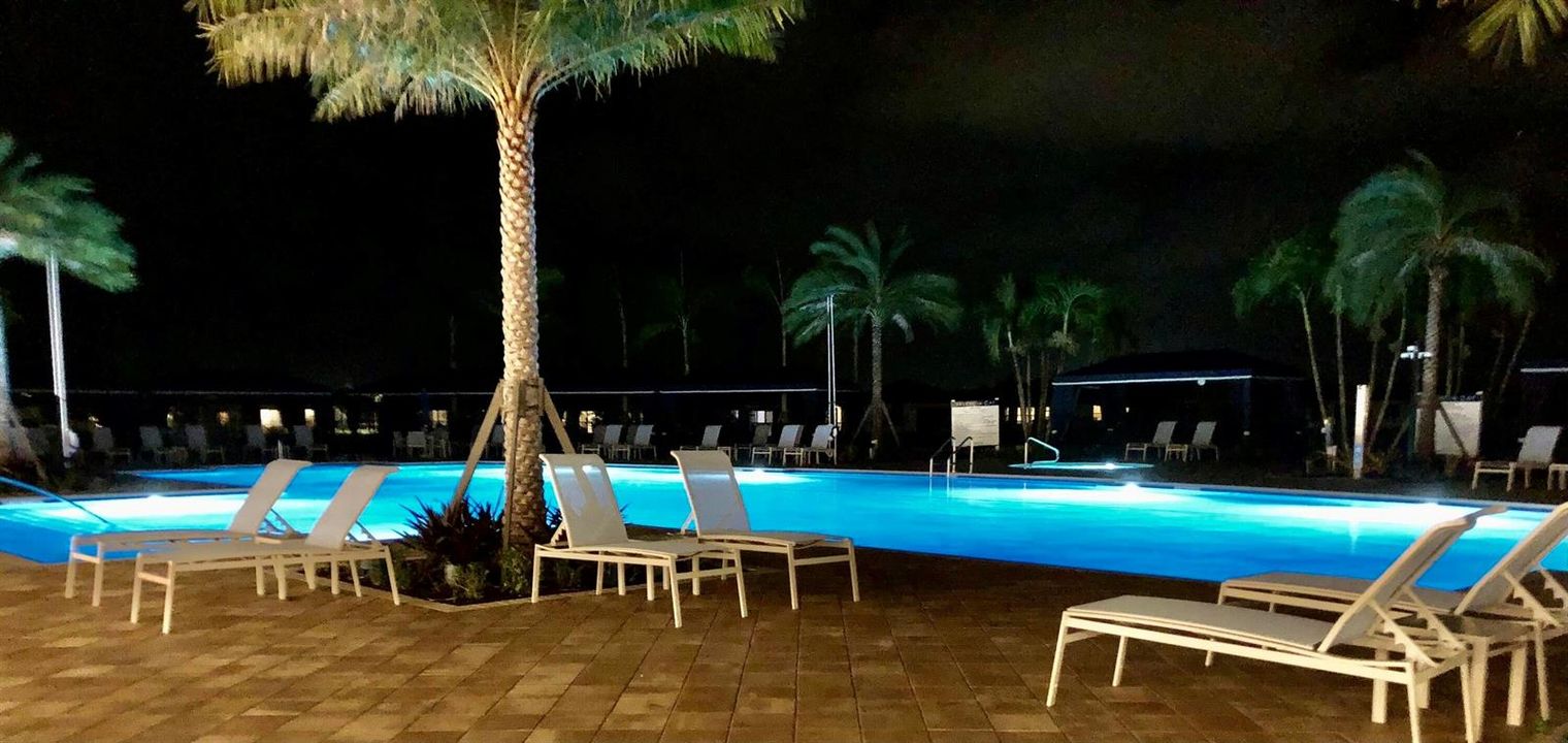Valencia Cay pool at night