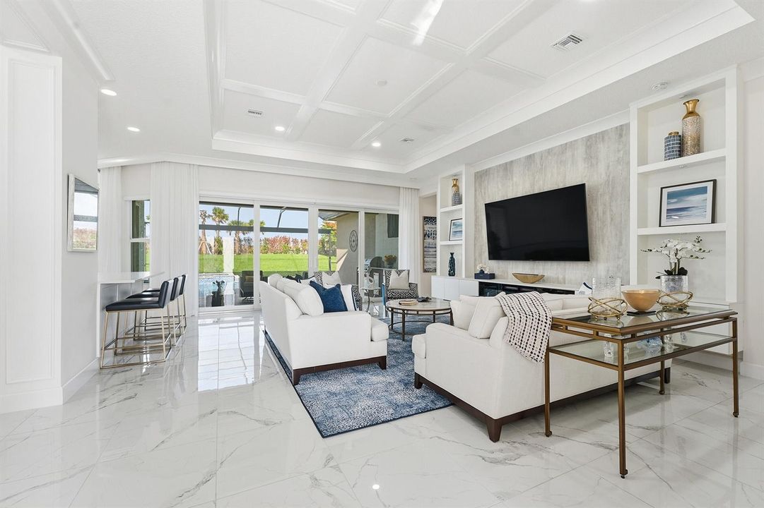 Large coffered ceiling effect