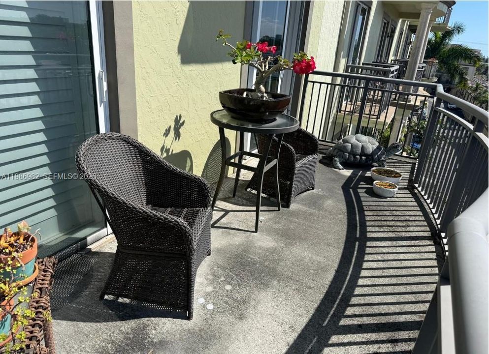 Balcony off of the living room