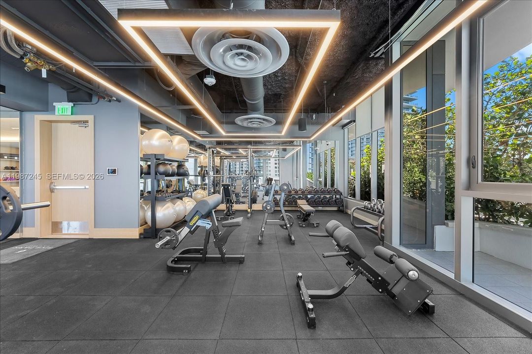 Workout, Machine, Balance & Free Weight Section at Five Park Fitness Center