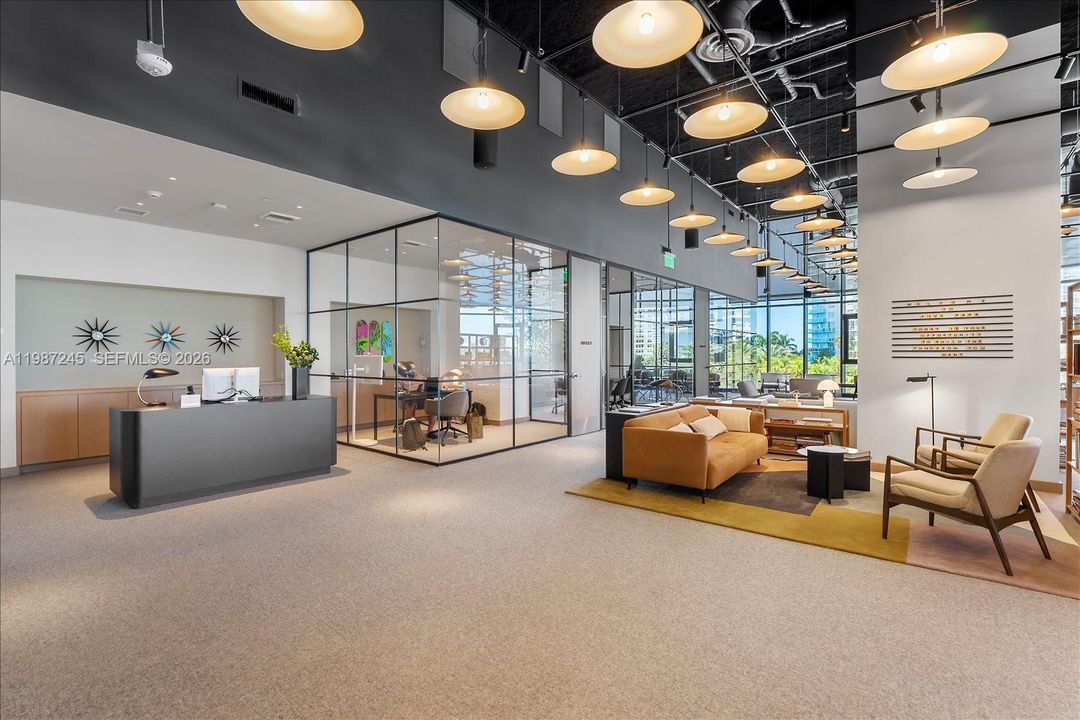Lobby area at Business & Co-Working Center at Five Park Miami Beach