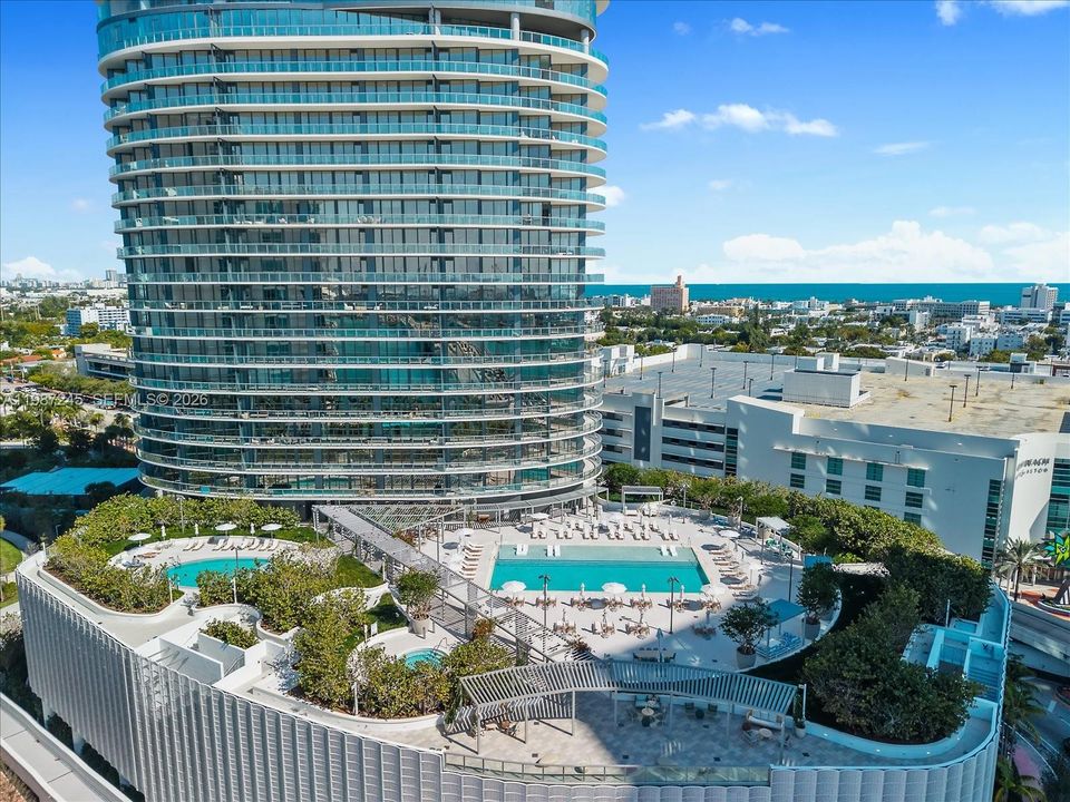 View of Five Park Miami Beach from the West looking East