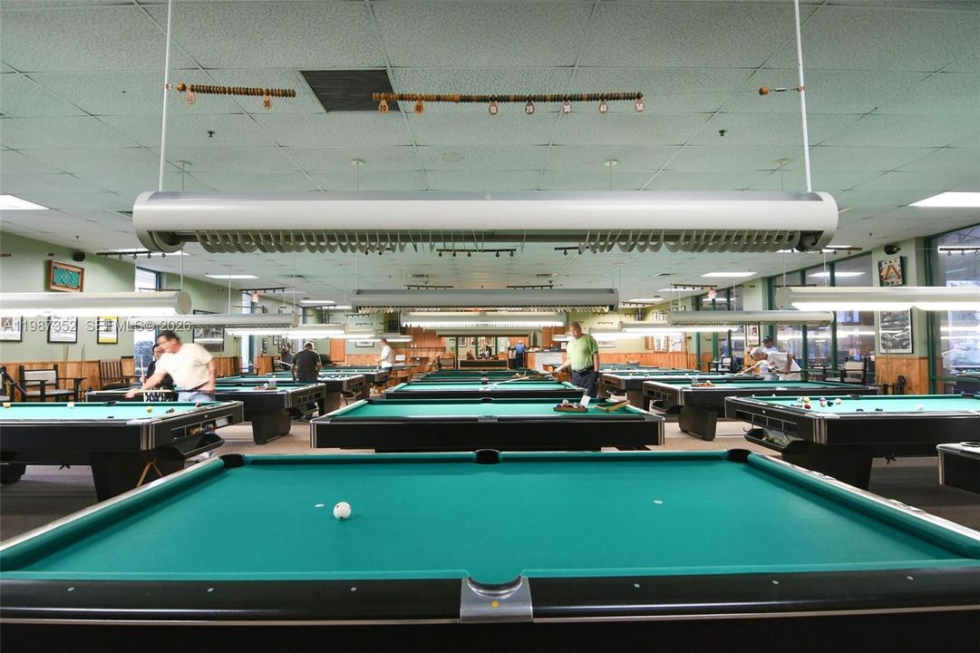 Active billiard room with plenty of tables