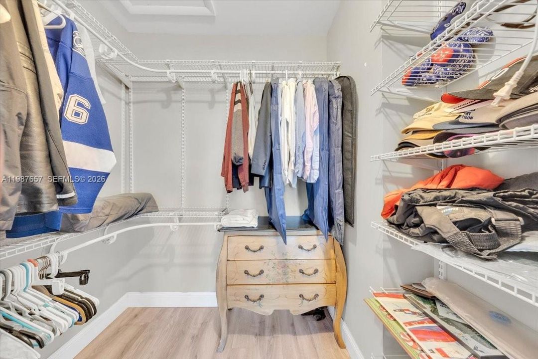 Large walk-in in the primary bedroom