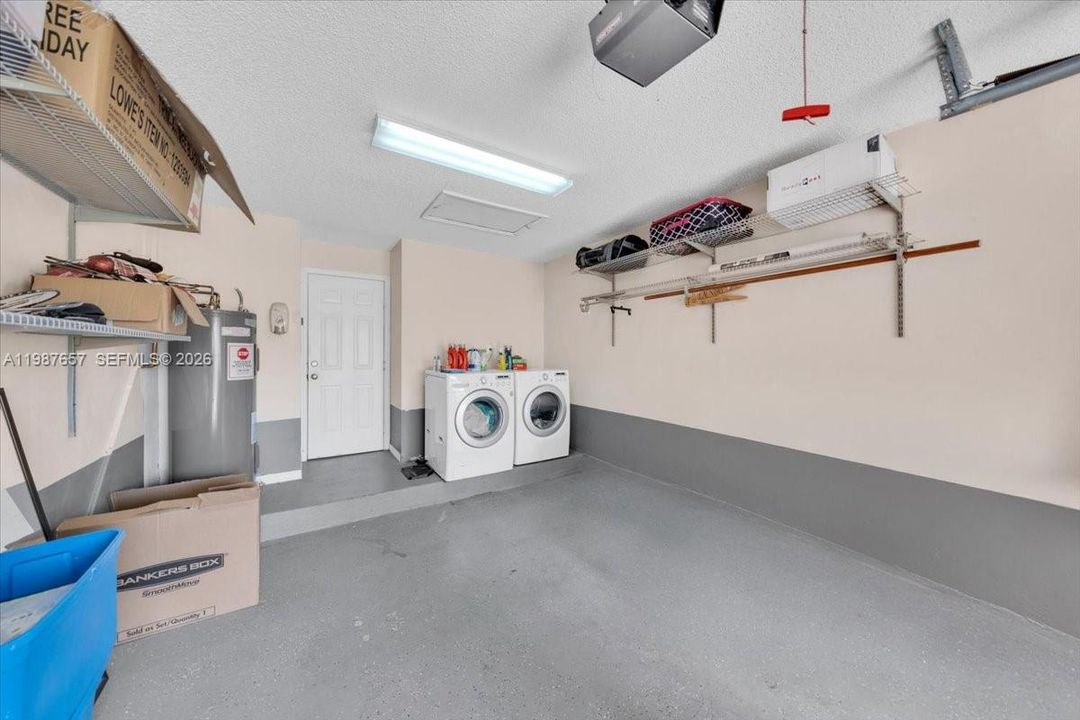 Laundry area and lots of storage